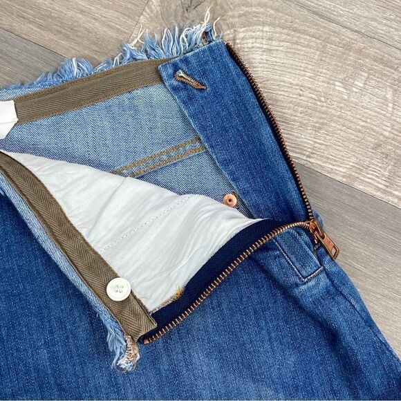 See By Chloe Denim Skirt Side Pleat Raw Edge Blue 28 6 - Picture 10 of 13